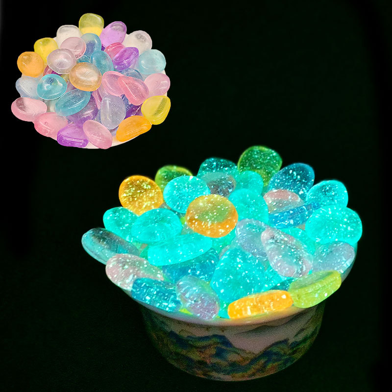 Aquarium Marine Stone - 50pcs Self-Lit Glow-in-the- Star Stones Resin