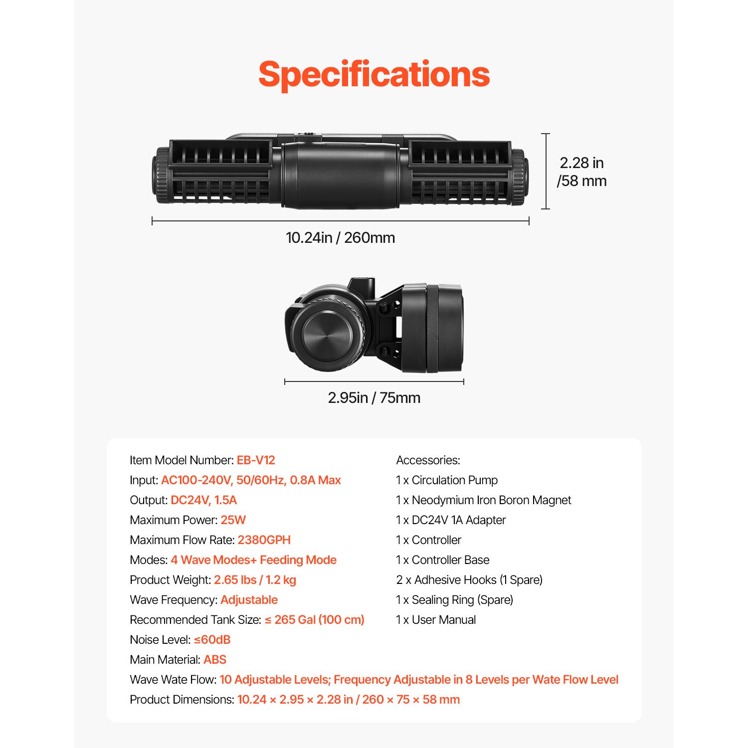 Aquarium Wave Maker, 25W, 2380 - Powerhead Wave Maker avaliação e preço