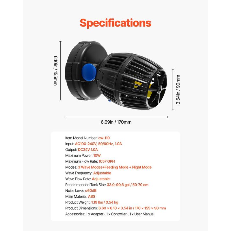 Aquarium Wave Maker, 10W, 1057 - Powerhead Wave Maker avaliação e preço